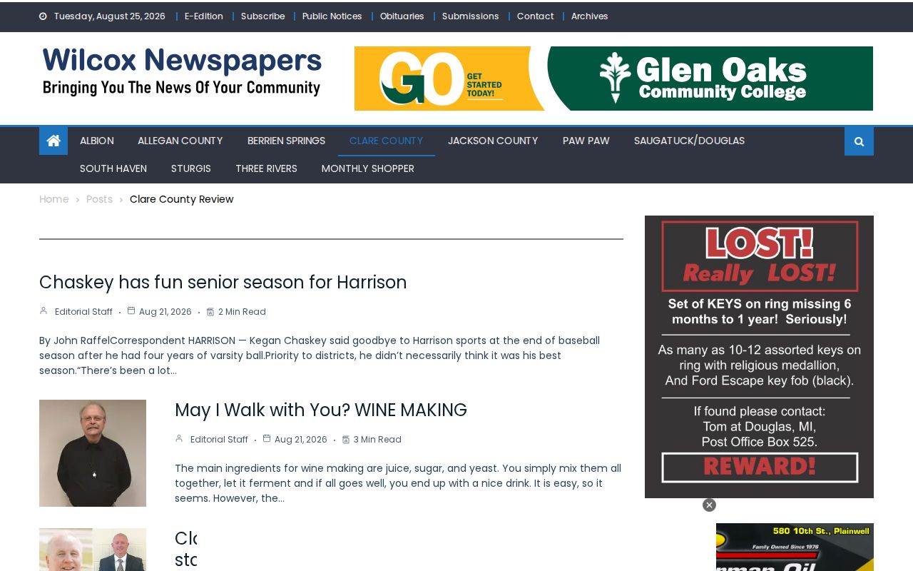 Clare County Review local news and court coverage
